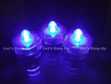 24 Blue LED Submersible Waterproof Wedding Floral Party Tea Light Vase Candle