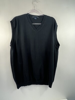 Devon & Jones Sweater Vest Men's Sz XL Black V-Neck