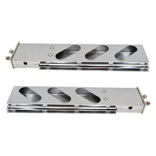 Chrome Stainless Steel Pair 2.5" Bolt Pattern 30" Mud Flap Hangers Spring Loaded