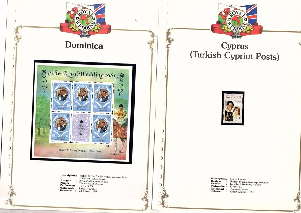 Sellos BODA REAL mnh 1981 64 sellos 43 paneles A a Z transparente sin bisagras (mb30 Foto 4 de 4