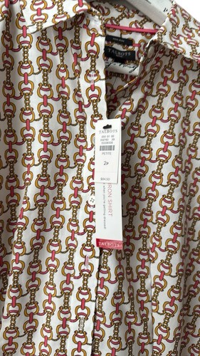 Talbots Non-Iron Perfect Shirt - Equestrian Links Size 2P NWT - Picture 4 of 6