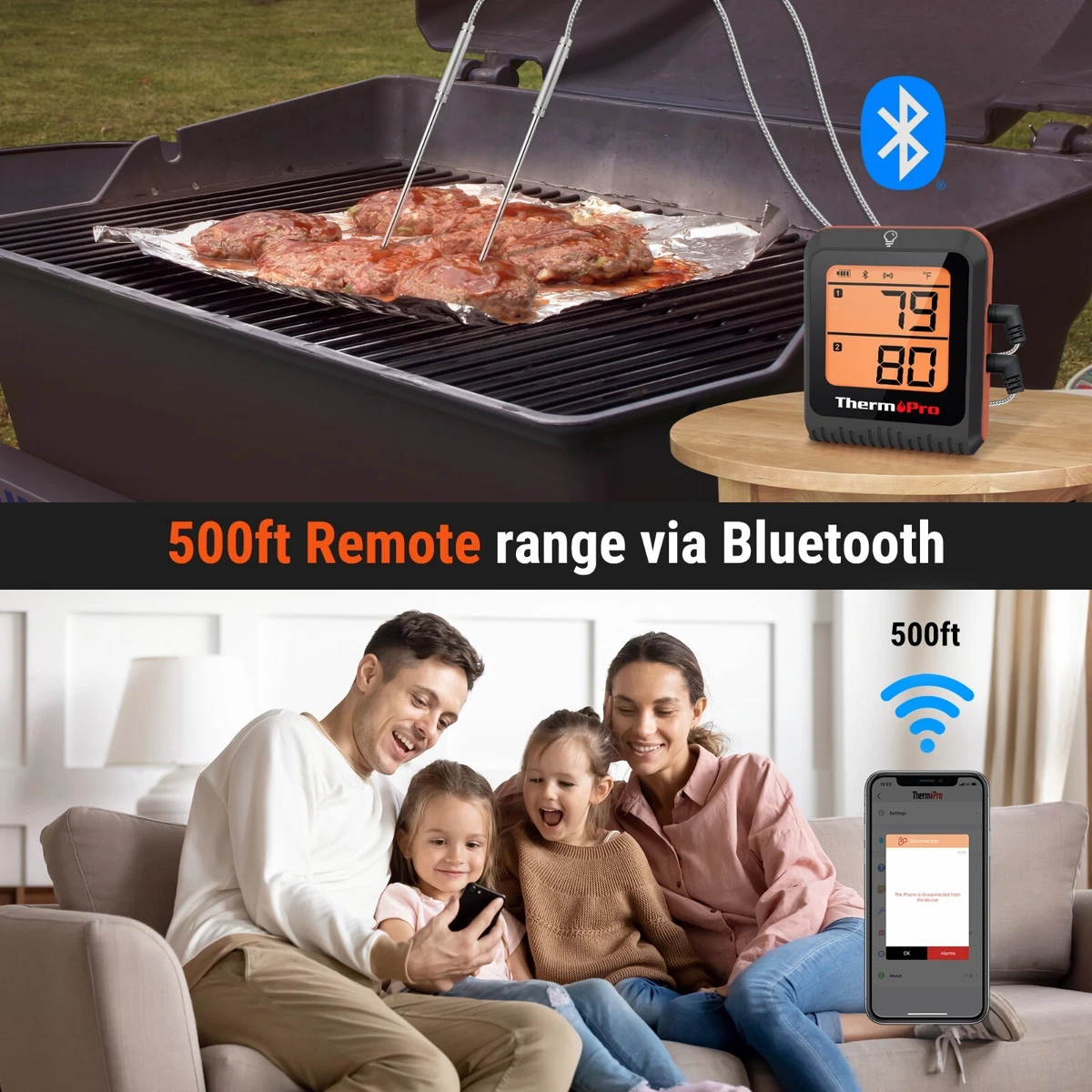 ThermoPro Bluetooth Meat Thermometer with 500FT Wireless Range 4