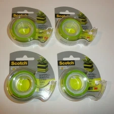 Lot of 4 Scotch Tapes Colorful GREEN Color Scotch Expressions 3/4 inch Bright