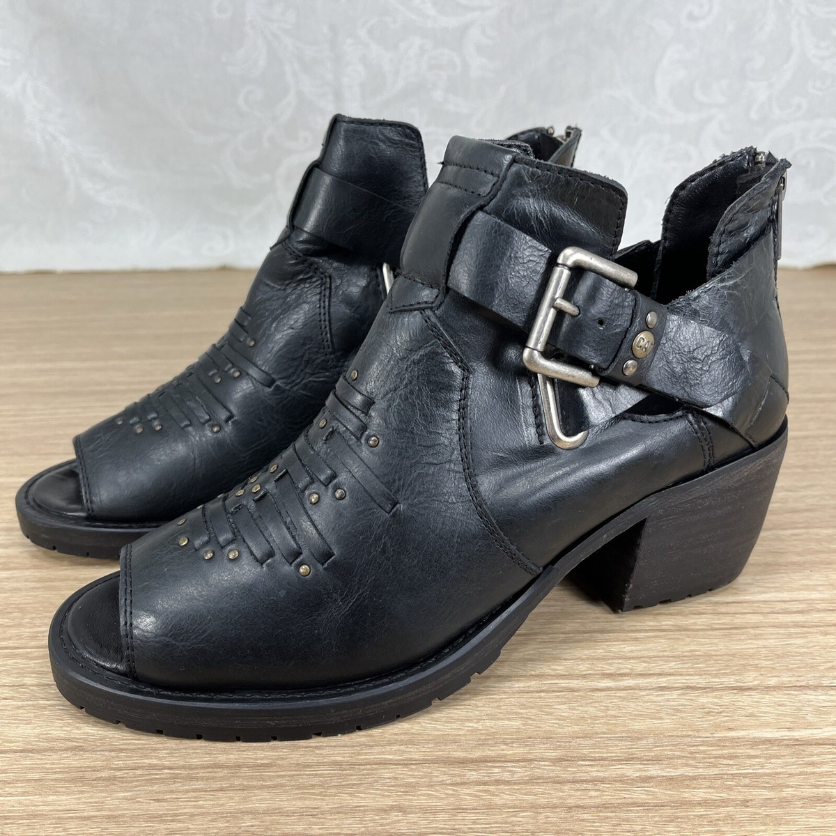 Caterpillar leather side zip booties Caterpillar CAT Nicolle Studded Leather Boots Booties Zip  main image 3