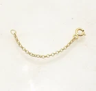 1.9mm Round Rolo Cable Chain Necklace Extender Real Solid 10K Yellow Gold