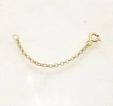 1.9mm Round Rolo Cable Chain Necklace Extender Real Solid 10K Yellow Gold 