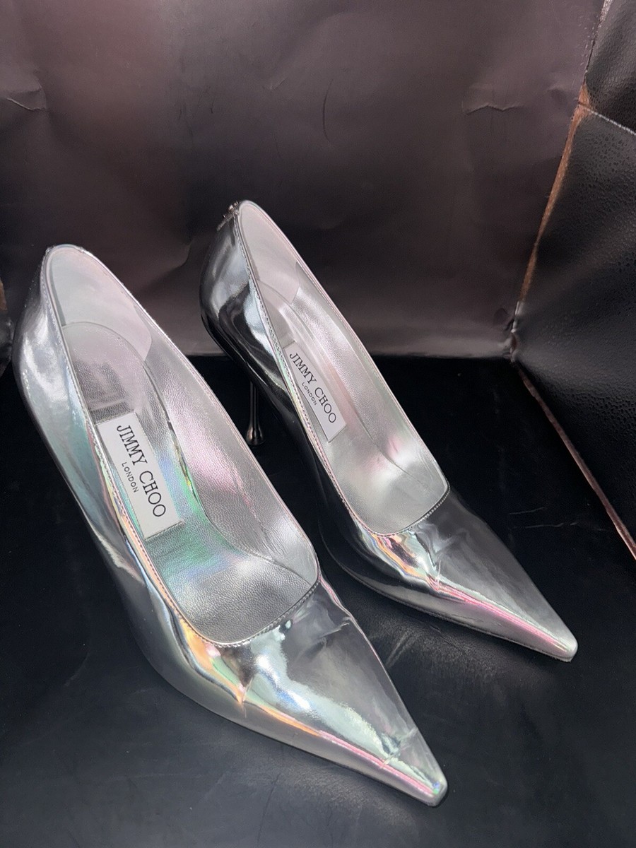 JIMMY CHOO イキシア ホインテットトゥ ハンフス IXIA95 GOLD Ixia 95 | Gold Liquid Metal Leather Pumps | JIMMY CHOO