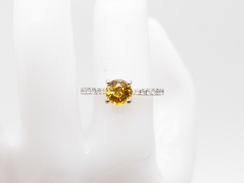 A JAFFE $5000 Signed 2ct Natural Yellow Sapphire Diamond 14k White Gold Ring