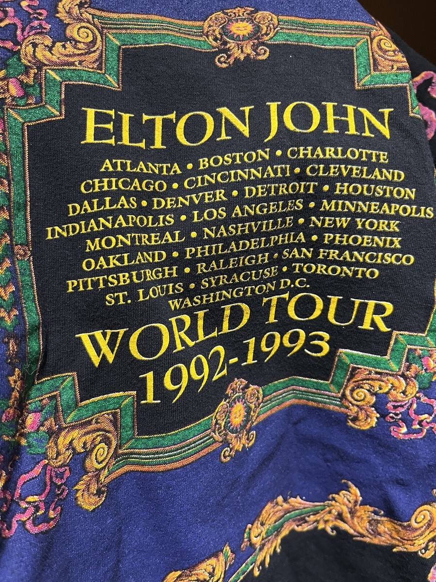 Elton John Vintage 1992 World Tour Concert T Shirt Men's Medium