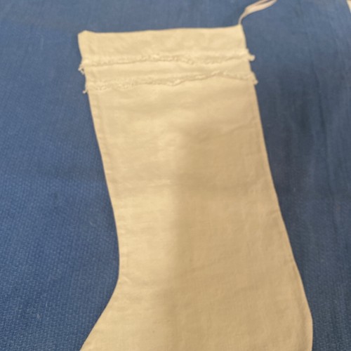Vintage French Linen Sheet Christmas Stocking Lace Country French Cottagecore - Picture 7 of 11