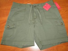 NEW LEE WOMENS COMFORT FIT STRETCH JUNGLE GREEN WALKSHORT SHORTS SZ 8 10 16