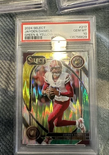 2024 Panini Select Club Level Jayden Daniels Green & Yellow Shock PSA 10