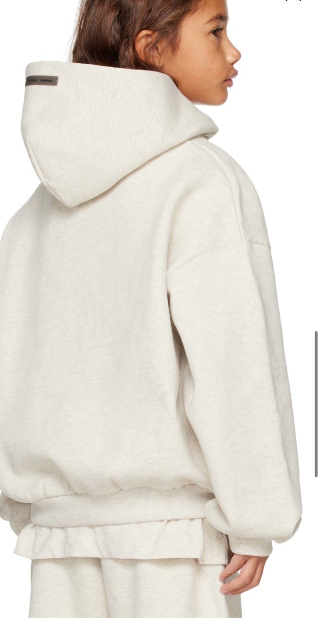 Fear of God Essentials Kids Embossed Pullover Hoodie Oatmeal Heather Size 10 NWT thumbnail 12