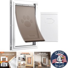 Weatherproof Aluminum Pet Door for Medium Dogs - Easy Install  Secure Lock