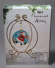 Pier 1 Imports Gold Metal Foldable Christmas Ornament Display/Holder 10" Tall