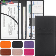 Premium Car Registration  Insurance Card Holder with Magnetic Shut, Vehicle Glo