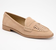 Vince Camuto Woven Leather or Suede Penny Loafers Caylas Tortilla 11/M New