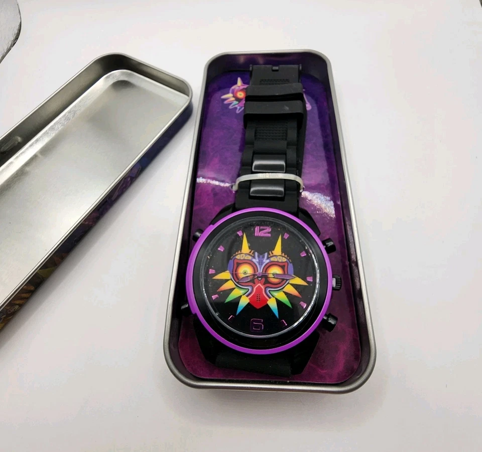 NEW The Legend of Zelda Black Band Watch Majora's Mask 3D 2015 Tin Case - Image 3 of 4