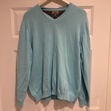 Marks Spencer Men s Light Blue Knit Knitted Jumper Pullover Size XL