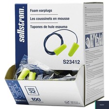 Disposable Foam Ear Plugs 32 dB NRR Hi-Viz Green Corded 100 Count