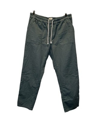 Pact Pants Mens XL Charcoal Gray Relaxed Straight Organic Cotton Elastic Waist