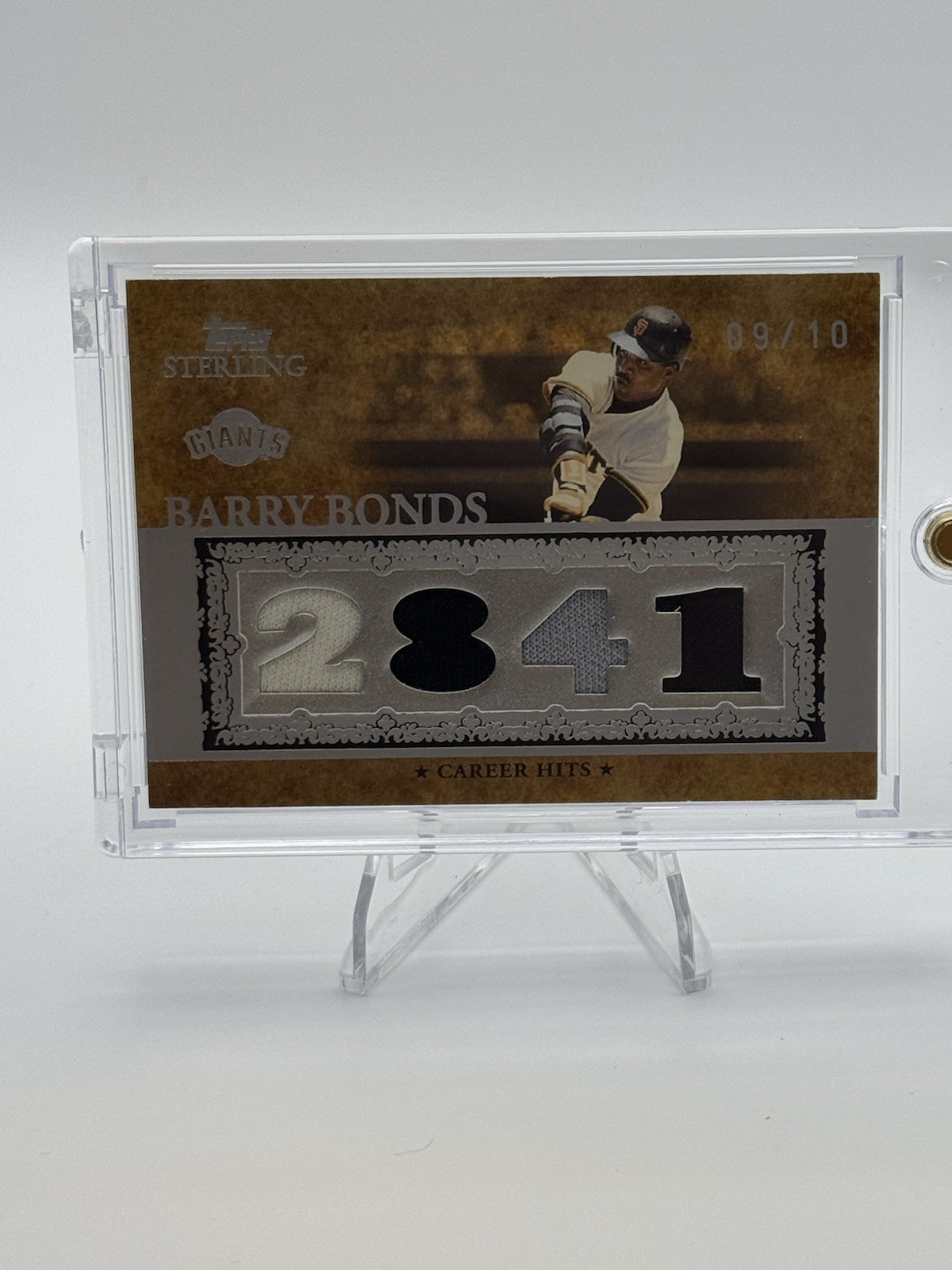 Barry Bonds 2007 Topps Sterling Career Hits Game-Used Quad Jersey 9/10 Giants view 6