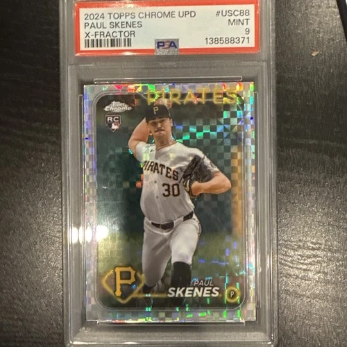2024 Topps Chrome Update PAUL SKENES Rookie X-Fractor RC #USC88 PSA 9
