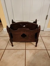 Vintage Wood Magazine Rack Holder