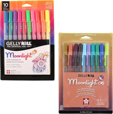 Gelly Roll Moonlight 06 Gel Pens -Assorted Fluorescent Ink - Fine Line
