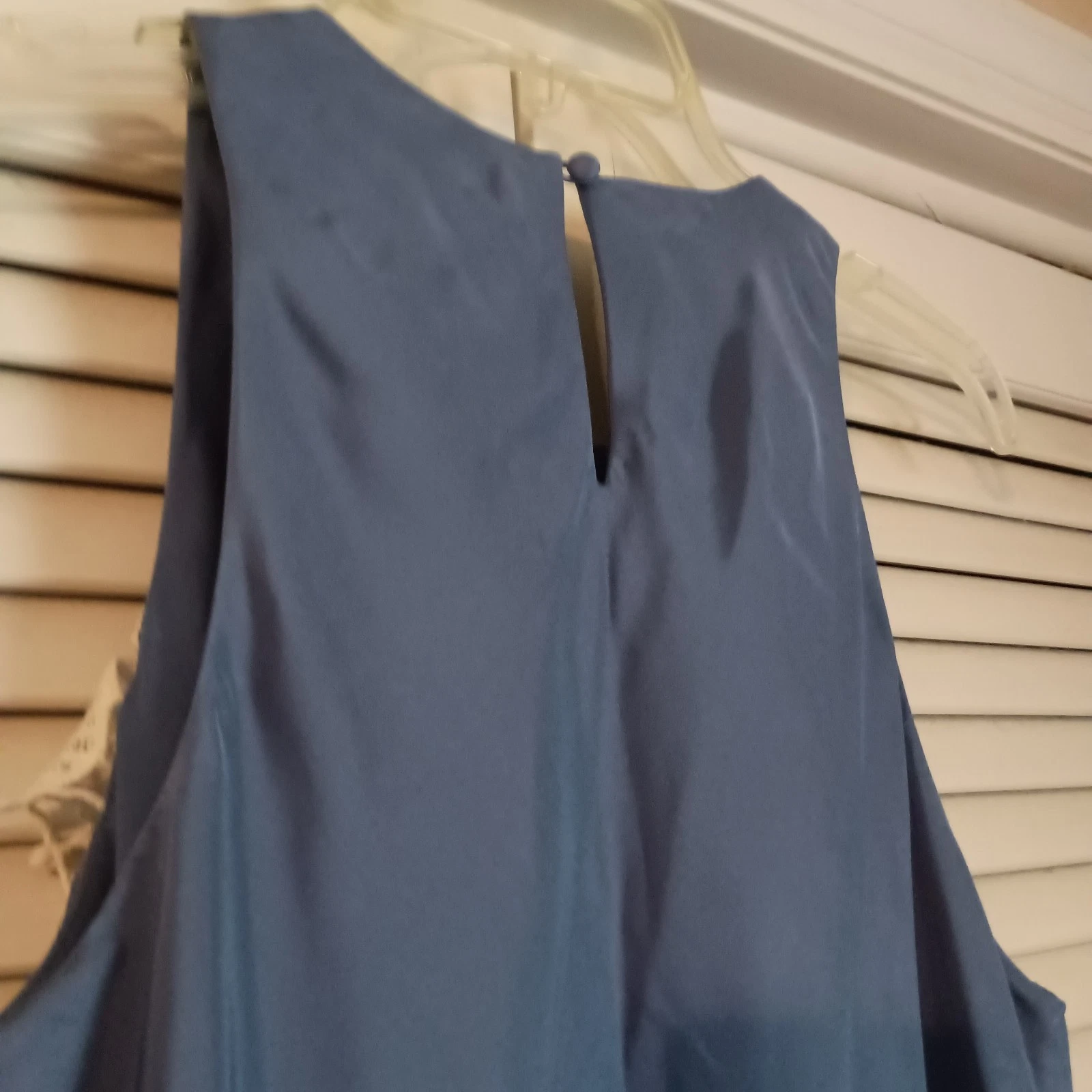 Abito Tory Burch Amanda pizzo orlo smanicato seta Hudson blu taglia 4 lunghezza ginocchio