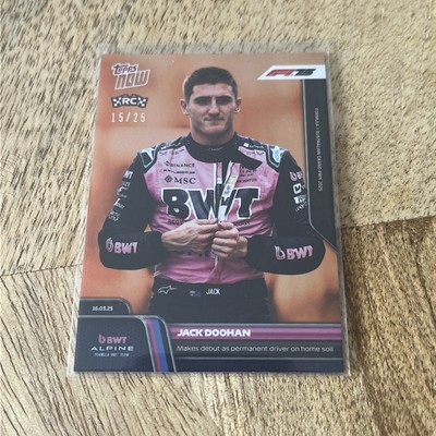 2025 Topps NOW F1 JACK DOOHAN First Race as Full Time Driver Orange /25 #18