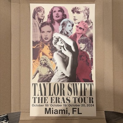 TAYLOR SWIFT Rare MIAMI ERAS Tour Poster 1000% Original 14