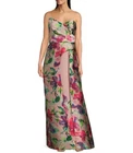 Kay Unger Woodrose  Multi Marilyn Mikado  Floral Sleeveless Gown Size 12 $398