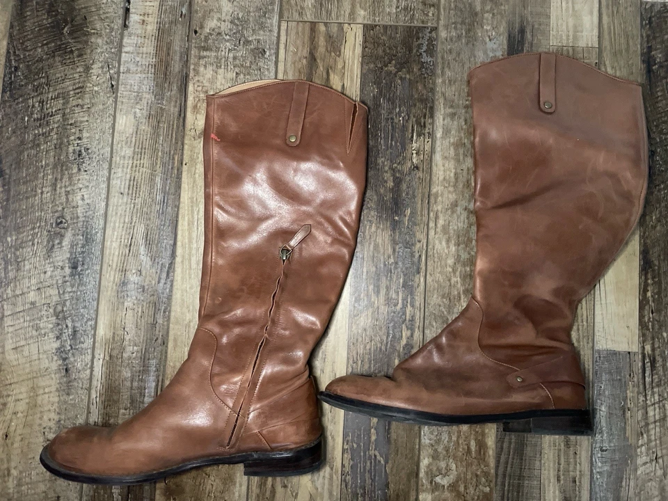 Botas de equitación halógenas para mujer de cuero marrón talla 7,5 m de alto estilo ecuestre Foto 2 de 4