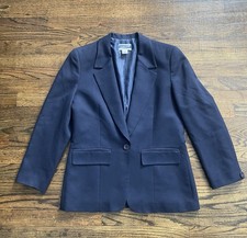 Pendleton Vintage Wool Blazer Jacket Navy Blue 70s 80s Size 6 Women  s