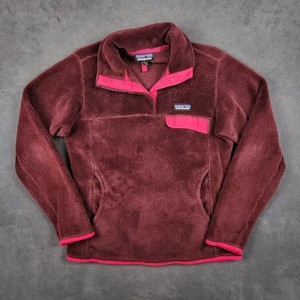 Patagonia Re Tool Snap T Fleece Pullover Sweater Womens Small Pink Maroon