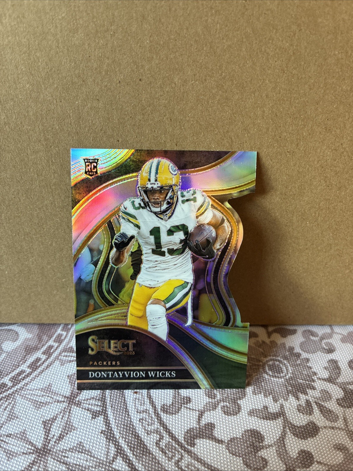 Dontayvion Wicks 2023 Select NFL Club Level Silver Prizm Die-Cut Rookie RC #271