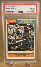 1976 Topps Hank Aaron #1 Milwaukee Brewers PSA 8 (OC)