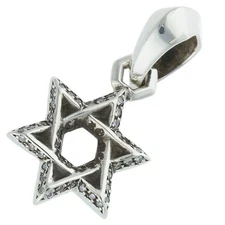 Chrome Hearts Star of David Charm Silver, PAVE Diamonds, 1.5x3.1 in, used