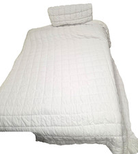 Laurel 2-piece Puff Comforter Set - White - King Size - 1 Comforter 1 Sham USED