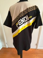 FENDI ROMA Men's Black Viscose T-Shirt, FW 0833 1YA, PR12-16-4357, Men's sz XXL
