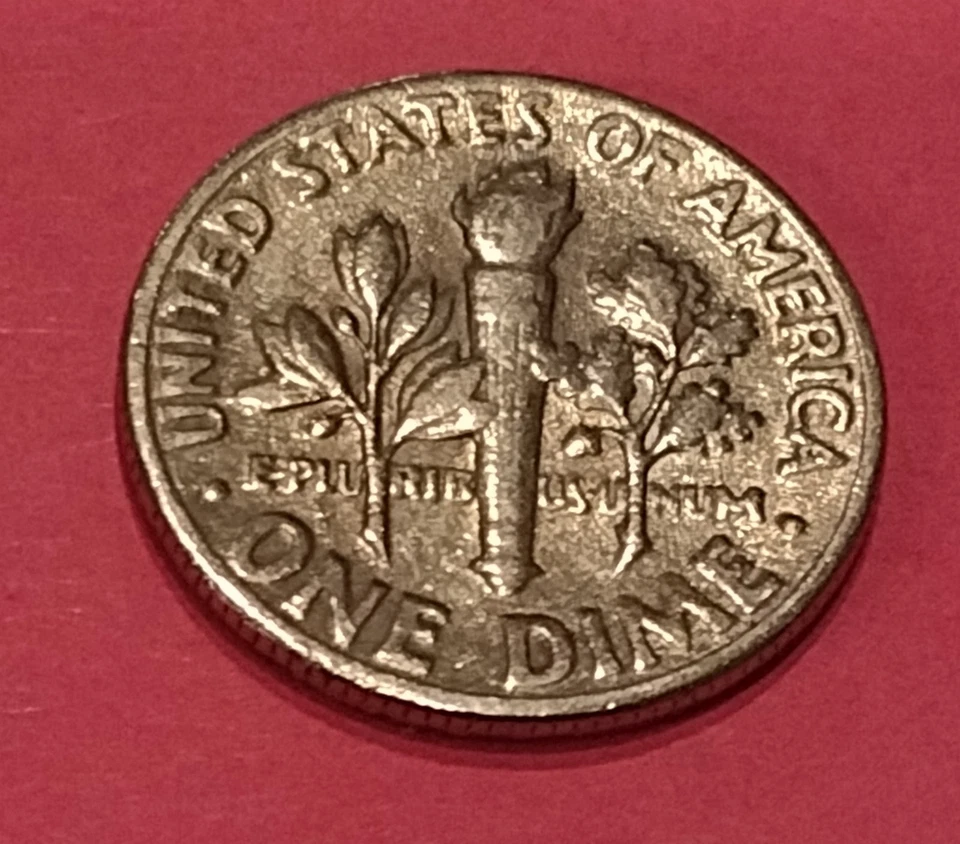 Moneda de diez centavos 1967 doble estampada sin "IN" God We Trust Foto 3 de 3