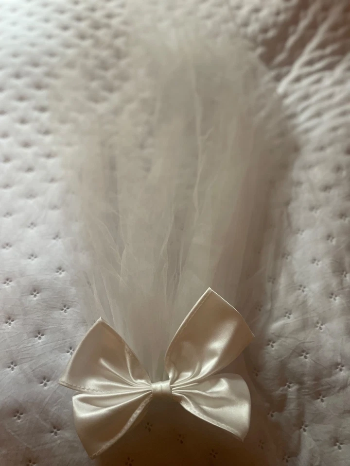 Haarschleife , Braut, Schleier, Party, Hochzeit, weiss, Tüll, Satin, nagelneu - Bild 4 von 4