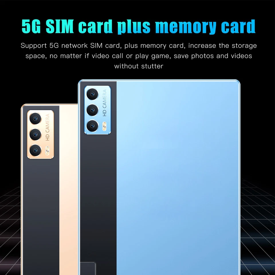 10.1in Tablet For Andr-oid11 2.4G 5G 5800mAh Type C Rechargeable 8GB RAM 256 Hot - Bild 2 von 4