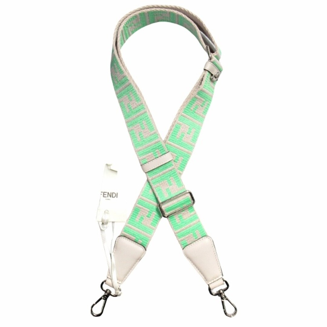 Fendi Zucca Pattern Strap U-FF Jacquard Webbing Shoulder Canvas 
