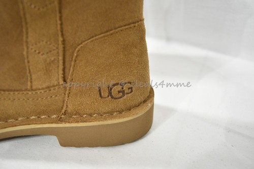 NIB UGG Larker Suede Block Heel Boots in Chestnut. US Women's Size 7 / 7.5 / 9 - Picture 23 of 38