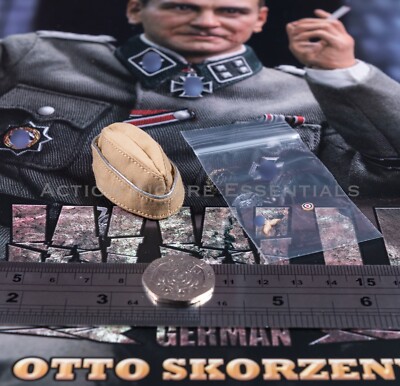 DID 1/6 WWII German Luftwaffe Tropical Side Cap Otto Skorzeny w/ Badges