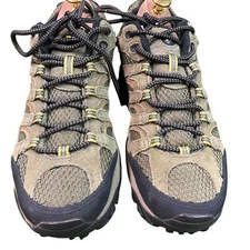 Merrell Mens Hiking Shoes US 7 Olive Suede & Mesh Vibram Sole