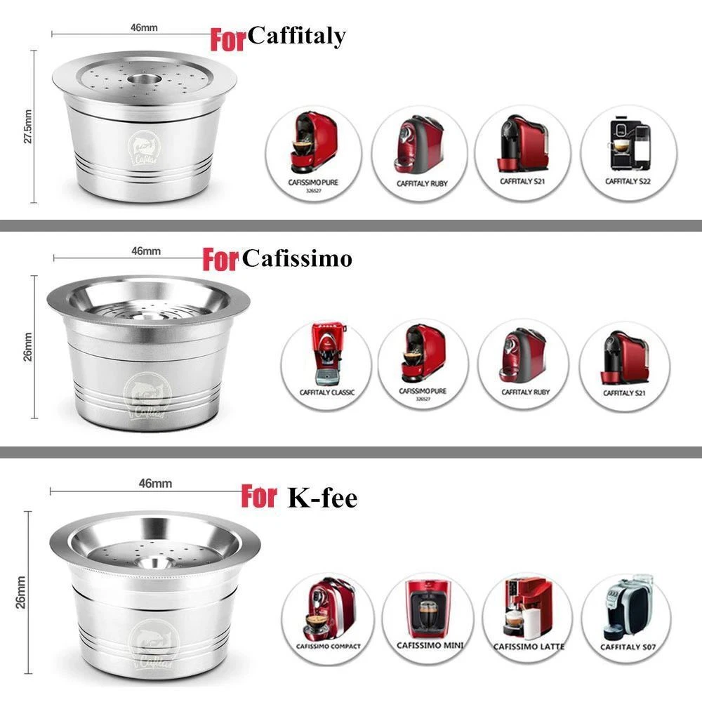 Stainless Steel Refillable Reusable Coffee Capsule Tchibo Three