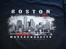 NEW BOSTON MASSACHUSETTS T SHIRT..SIZE LARGE..GILDEN HEAVY COTTON